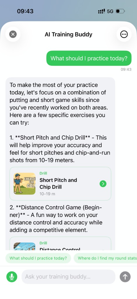 AI Training Buddy on iPhone
